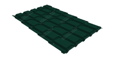 Металлочерепица GL квадро профи 0,45 Drap RAL 6005 зеленый мох.