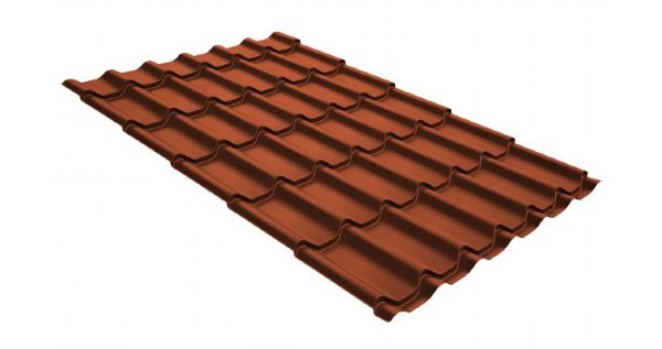 Металлочерепица классик GL 0,5 GreenCoat Pural RR 750 кирпично-красный (RAL 8004 терракота) купить в Боровичах