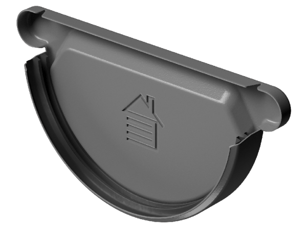 Заглушка желоба D125 Döcke STAL PREMIUM Графит, (RAL 7024) купить в Боровичах