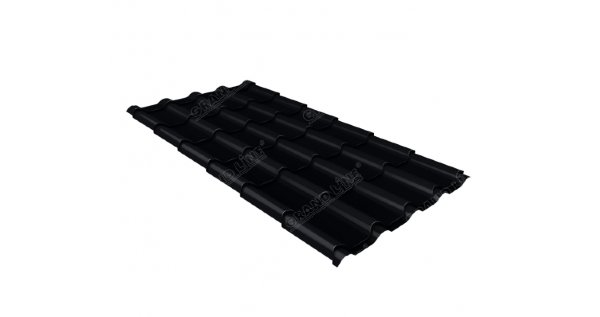 Металлочерепица камея 0,45 Drap RAL 9005 черный купить в Боровичах
