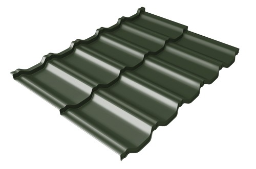 Металлочерепица модульная Квинта Uno Grand Line c 3D резом 0,5 GreenСoat Pural RR 11 темно-зеленый (RAL 6020 хромовая зелень) купить в Боровичах