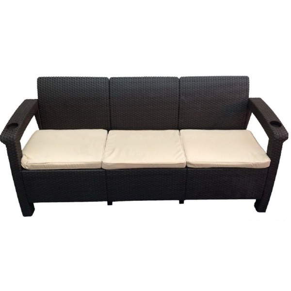 Трёхместный диван  Yalta Sofa 3 Seat венге купить в Боровичах
