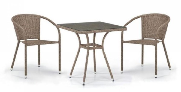 Комплект плетеной мебели AFINA из иск. ротанга T282BNT/Y137C-W56 Light Brown 2Pcs купить в Боровичах