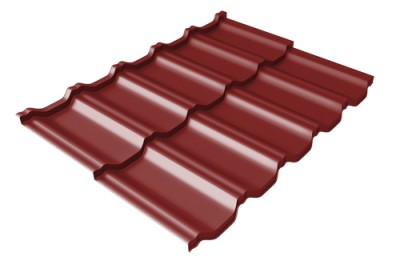 Металлочерепица модульная Квинта Uno Grand Line c 3D резом 0,5 Satin RAL 3011 коричнево-красный