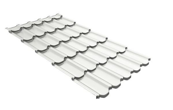 Металлочерепица квинта плюс с 3D резом 0,5 Satin RAL 9003 сигнальный белый купить в Боровичах